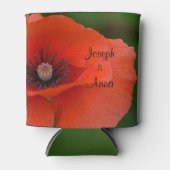 Persoonlijke rode papavery blikjeskoeler (Voorkant)