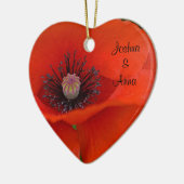 Persoonlijke rode papavery keramisch ornament (Links)