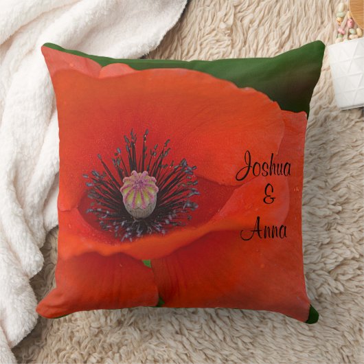 Persoonlijke rode papavery kussen (Deken)