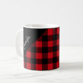 Persoonlijke Rode Plaid Koffiemok (Voorkant links)