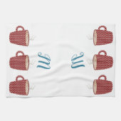 Persoonlijke Rode Polka Dot Coffee Kitchen-handdoe Theedoek (Horizontaal)