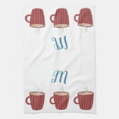 Persoonlijke Rode Polka Dot Coffee Kitchen-handdoe Theedoek (Verticaal)