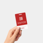 Persoonlijke rode QR-code bezoekerbadge met logo Badge (Handheld)
