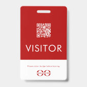 Persoonlijke rode QR-code bezoekerbadge met logo Badge (Achterkant)