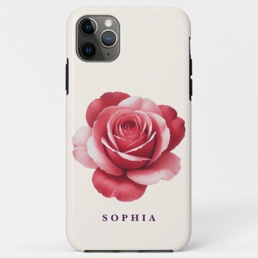 Persoonlijke Rode Roos Hoesje Elegant Romantisch (Achterkant)