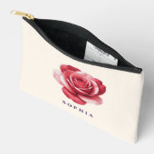 Persoonlijke Rode Roos Make-uptas Elegant Etui (Open)