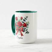 Persoonlijke Rode Roos Naam Mok Elegant Cadeau (Voorkant links)