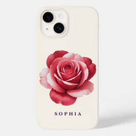 Persoonlijke Rode Roos Telefoonhoesje Elegant Roma Case-Mate iPhone 14 Hoesje