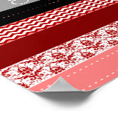 Persoonlijke rode roze zwarte wasband poster (Hoek)