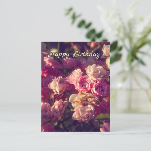 Persoonlijke rode rozen  briefkaart (Staand voorkant)