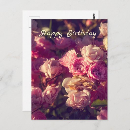 Persoonlijke rode rozen  briefkaart (Voorkant / Achterkant)