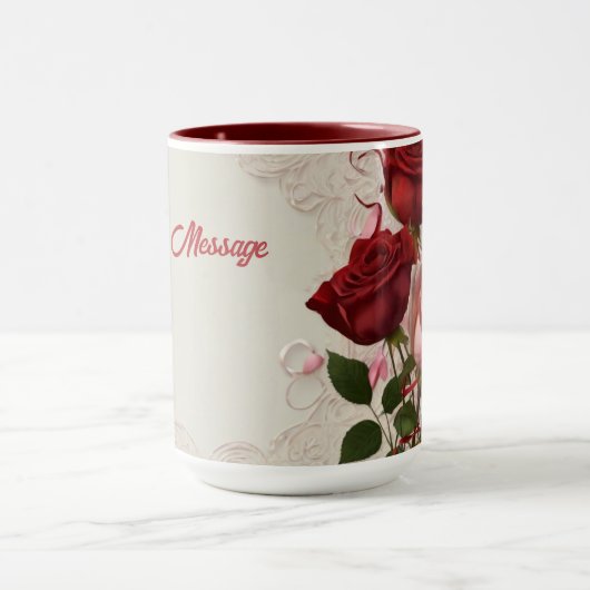 Persoonlijke rode rozen mok (Midden)