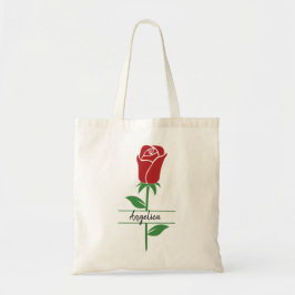 Persoonlijke rode rozen tote bag