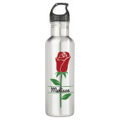 Persoonlijke rode rozen waterfles  (Voorkant)