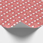 Persoonlijke Rode Snowman Snowflake Merry Kerstmis Cadeaupapier (Hoek)
