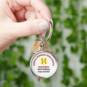 Persoonlijke Rode Softbalspeler Havo Sleutelhanger (Hand)