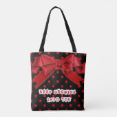 Persoonlijke Rode Stippen Boog Tas (Achterkant)