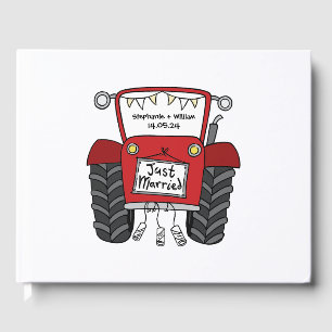 Persoonlijke Rode Tractor Platteland Boerderij Bru Gastenboek