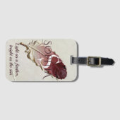 Persoonlijke Rode Veer Aangepaste Naam Monogram Bagagelabel (Voorkant (horizontaal))