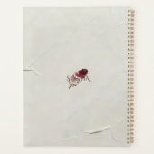 Persoonlijke Rode Veer Aangepaste Naam Monogram Planner (Achterkant)