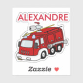 Persoonlijke Rode Vuurtruck Sticker (Vel)