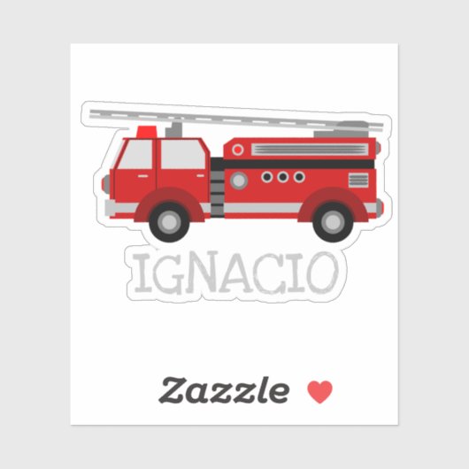 Persoonlijke Rode Vuurtruck Sticker (Vel)