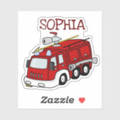Persoonlijke Rode Vuurtruck Sticker (Vel)