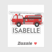 Persoonlijke Rode Vuurtruck Sticker (Vel)