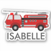 Persoonlijke Rode Vuurtruck Sticker (Voorkant)