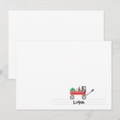 Persoonlijke Rode Wagon-flatkaart Notitiekaartje (Voorkant / Achterkant)