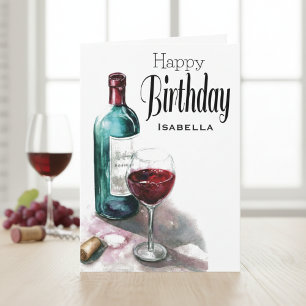 Persoonlijke rode wijn Gefeliciteerd verjaardagska Kaart