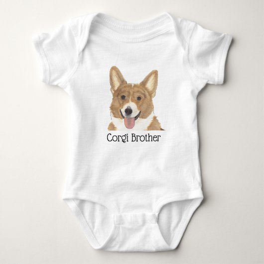 Persoonlijke Rode Witte Corgi Hond Romper (Voorkant)