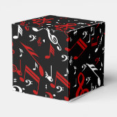 Persoonlijke Rode Witte en Zwarte Muzieknoten Bedankdoosjes (Achterkant)