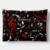 Persoonlijke Rode Witte en Zwarte Muzieknoten Etui (Voorkant)