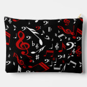 Persoonlijke Rode Witte en Zwarte Muzieknoten Etui (Achterkant)