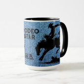 Persoonlijke Rodeo Ster Blauwe Denim Mok (Voorkant rechts)