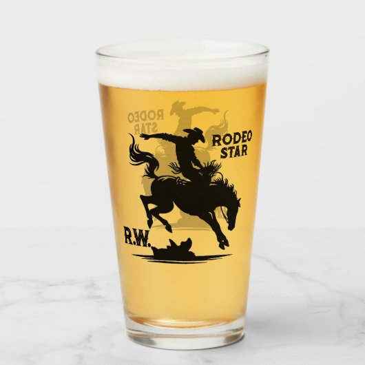 Persoonlijke Rodeo Ster Glas (Voorkant gevuld)