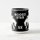 Persoonlijke Rodeo Ster Zwart En Wit Mok (Midden)