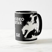 Persoonlijke Rodeo Ster Zwart En Wit Mok (Voorkant rechts)