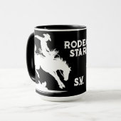Persoonlijke Rodeo Ster Zwart En Wit Mok (Voorkant links)