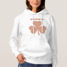 Persoonlijke roestbruine klaver geruite plaid hoodie