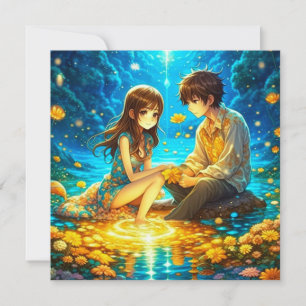 Persoonlijke Romantische Anime Koppel Valentijnsda Kaart