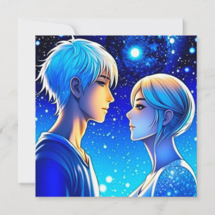 Persoonlijke Romantische Anime Koppel Valentijnsda Kaart