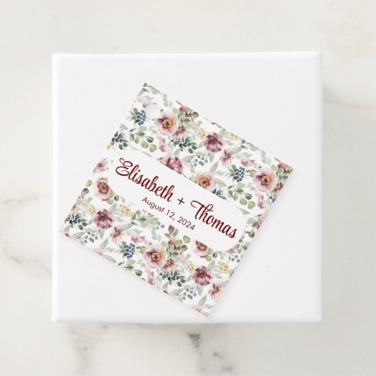 Persoonlijke romantische bloemige pastel cadeautag bedankjes labels (In situ)