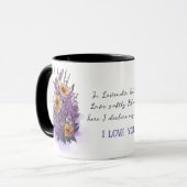 Persoonlijke romantische lavendelmug voor haar mok (Voorkant links)