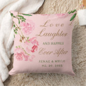 Persoonlijke Romantische Roze Pioen Rozen Bruiloft Kussen (Deken)