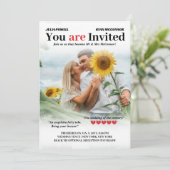 Persoonlijke Romcom Poster 2 in 1 Foto Bruiloft Kaart (Staand voorkant)