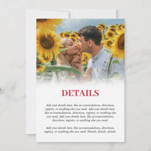 Persoonlijke Romcom Poster 2 in 1 Foto Bruiloft Kaart (Achterkant)