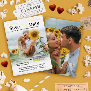 Persoonlijke Romcom Poster Foto Save the Date Folie Uitnodiging