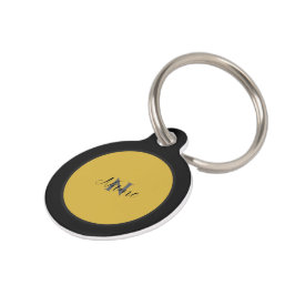 Persoonlijke ronde halsband met naam en monogram huisdierpenning